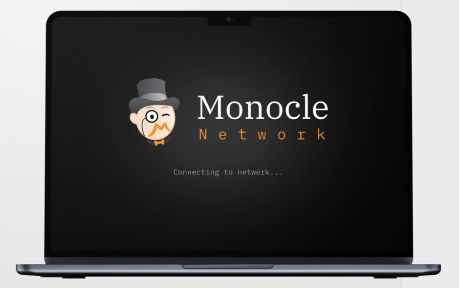 Monocle Network shown on a laptop